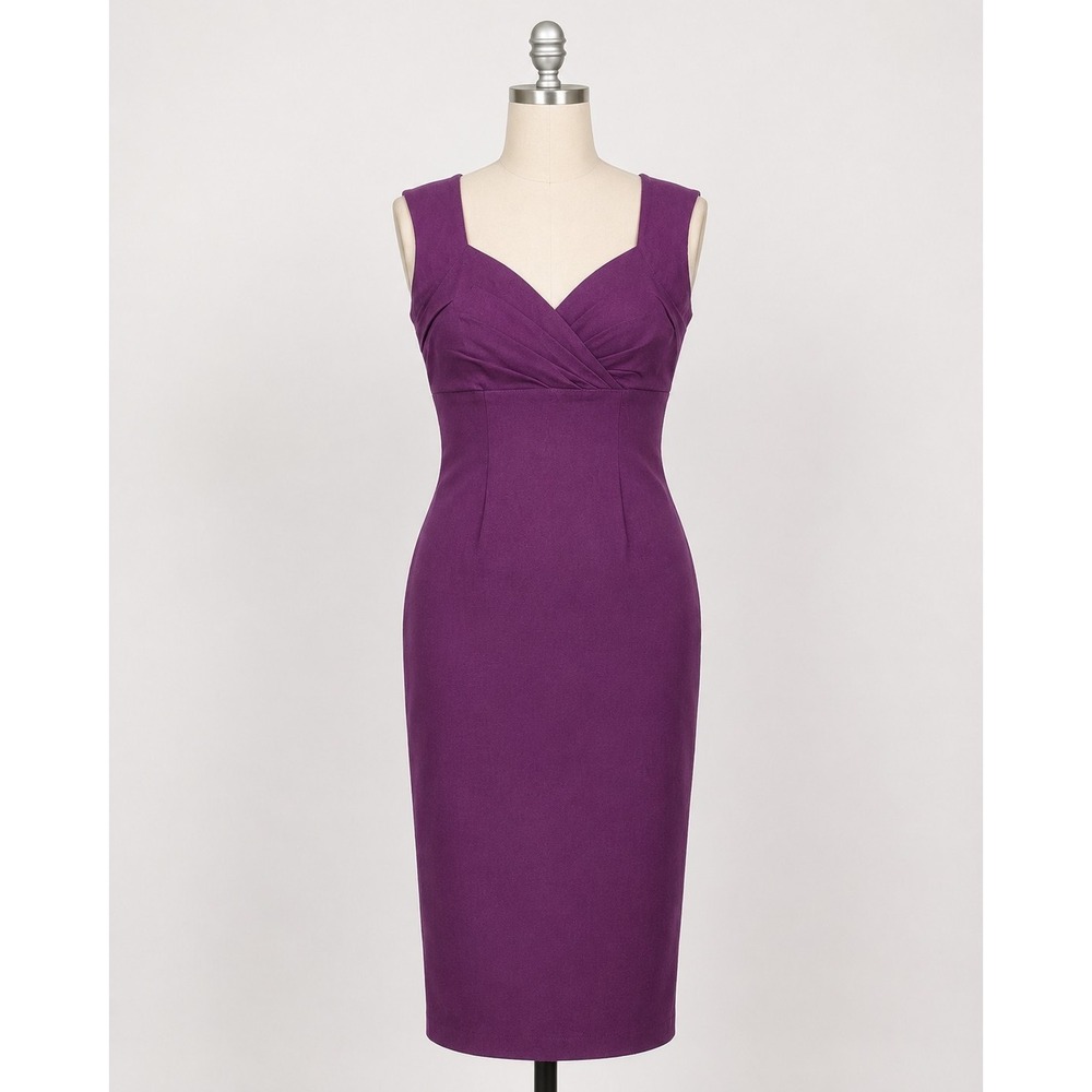 Pinup Couture Womens M Purple Wiggle Dress NWT Pencil Retro 50s Rockabilly USA